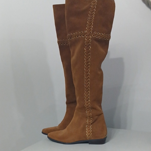 Michael Kors Brown Suede Over-the-Knee Boots, Gentle Used Excellent Conditions - Picture 1 of 6